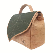 Cork Leaf Satchel, New Collection -Cork bag, black fabric, vegan bag, handbags, Organic,  made in Portugal